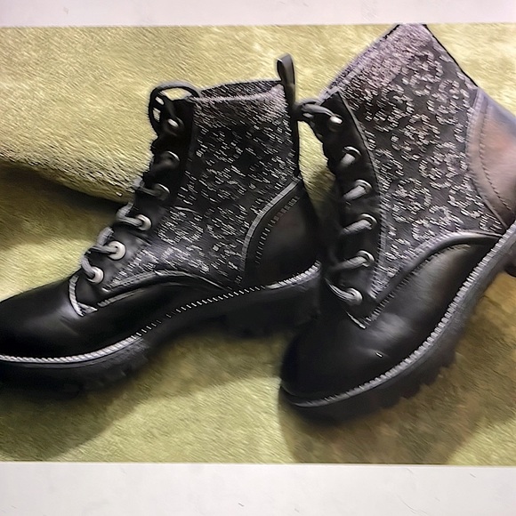 Daisy Fuentes Rhinestone Combat Boots - Picture 3 of 9